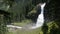 Krimml Waterfalls in Pinzgau, Salzburger Land at Austria. European Alps landscape with forest