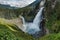 Krimml Waterfalls with Tourists, Highest Waterfall in Austria