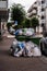 Kristiansand Norway Garbage on the street as the bins are overful