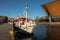 Kristiansand, Norway - November 5, 2017: Pilot boats moored in the harbor at Lagmannsholmen