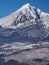 Krivan Peak in Slovak High Tatras at winter