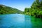 Krka river from an excursion boat at Skradin in Croatia