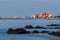 Kronborg Castle in the blue hour of twilight