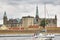 Kronborg Helsingor castle fortification and sailboat. Denmark