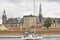 Kronborg Helsingor castle fortification and sailboat. Denmark