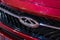 KROPIVNITSKIY, UKRAINE Ã¢â‚¬â€œ 27 September, 2018: Close up Chery car logo. New Chery Tiggo car showcased at the motor show