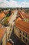 Krumlov ouses near old town square in Prague, Czech Republic, view from above