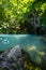 Krupajsko Vrelo The Krupaj Springs in Serbia, beautiful water spring with waterfals and caves. Healing light blue water