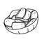 Krupuk Icon. Doodle Hand Drawn or Outline Icon Style