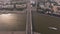 Krymsky bridge aerial view car traffic