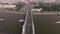 Krymsky bridge aerial view car traffic