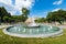 KRYNICA ZDROJ, POLAND - August 23, 2015: Multimedia fountain located in the center of the Krynica Promenade, next to the Old Spa