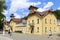 KRYNICA ZDROJ, POLAND - JULY 30, 2016: The city center of Krynica Zdroj, famous XIX century polish resort