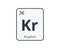 Krypton Element Symbol. Graphic for Science Designs.