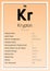 Krypton Periodic Table Elements Info Card (Layered Vector Illustration) Chemistry Education