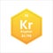 Krypton symbol. Chemical element of the periodic table. Vector stock illustration.