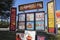 Krystal fast food restaurant drive thru menu and signs for ordering