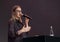 Ksenia Sobchak performs at business conference