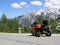 KTM RC8 motorcycle standing on the Vrisic Pass in Slovenia, Europe.