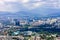 Kuala Lumpur city skyline with mountains, Malaysia