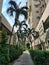 KUALA LUMPUR, MALAYSIA - August 3, 2020 : Garden corridor to leads to other condominium and common place facilities