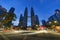 KUALA LUMPUR, MALAYSIA - December 12, 2017: The Petronas Twin Towers in Kuala Lumpur at night lighted up for the Christmas.