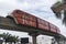 KUALA LUMPUR, MALAYSIA - DECEMBER 31,2017 : KL Monorail train passing through Berjaya Times Square Station,The Tallest Shopping Ma