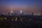 Kuala Lumpur, MALAYSIA - February 10, 2018: Kuala Lumpur city skyline during hazy and colorful sunrise.