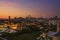 Kuala Lumpur, MALAYSIA - February 15, 2018: Glorious sunrise view of Kuala Lumpur Skyline from the north of Kuala Lumpur City Cent