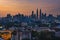 Kuala Lumpur, MALAYSIA - February 15, 2018: Glorious sunrise view of Kuala Lumpur Skyline from the north of Kuala Lumpur City Cent