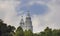 Kuala Lumpur, Malaysia - June 16, 2022: Sight of the towers Petronas in Kuala Lumpur. The tops of the twin towers or petronas