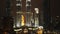 KUALA LUMPUR, MALAYSIA - JUNE 29, 2017: a night time tilt up clip of petronas twin towers in kuala lumpur