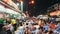 KUALA LUMPUR, MALAYSIA - October 4: Timelapse Diners eating on Petaling Street in October 4, 2015