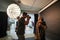 Kuala Lumpur, Malaysia â€“ November 3, 2018: Group of photographers learning creative portrait during photo shooting in