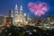 Kuala lumpur skyline with Fireworks celebration New year day 2017 or Malaysia Independence Day in Kuala lumpur, Malaysia...