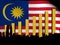 Kuala Lumpur skyline and graph over flag