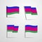 Kuban Peoples Republic waving Flag set design vector
