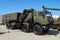 KUBINKA, RUSSIA, AUG.24, 2018: Green heavy military special truck UTM-80M for special treatment of aircraft planes, missile units