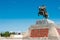 Kublai Khan Statue at Kublai Square in Zhenglan Banner, Xilin Gol, Inner Mongolia, China.