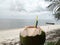 Kubu Beach, Enjoy the atmosphere of the beach by drinking coconut ice