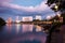 Kuching Waterfront at the Sarawak River at the Blue Hour