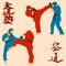 Kudo martial arts fighters illustration