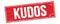 KUDOS text on red grungy rectangle stamp