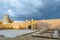 Kuhna Ark citadel and the Kalta Minor minaret in the morning sunshine, Khiva, Uzbekistan, Asia