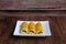 Kuih tart or pineapple tart on the wooden background