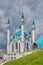 Kul Sharif mosque in Kazan Kremlin. Beautiful white mosque with blue domes. Historical, cultural, religious and tourist attraction