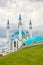 Kul Sharif mosque in Kazan Kremlin. Beautiful white mosque with blue domes. Historical, cultural, religious and tourist attraction