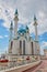 Kul Sharif mosque in Kazan Kremlin. Beautiful white mosque with blue domes. Historical, cultural, religious and tourist attraction