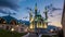 Kul sharif mosque in kazan kremlin russia, timelapse, beautiful evening cityscape