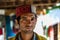 Kullu, Himachal Pradesh, India - April 01, 2019 : Portrait himachali boy on the street in Himalayan village, India